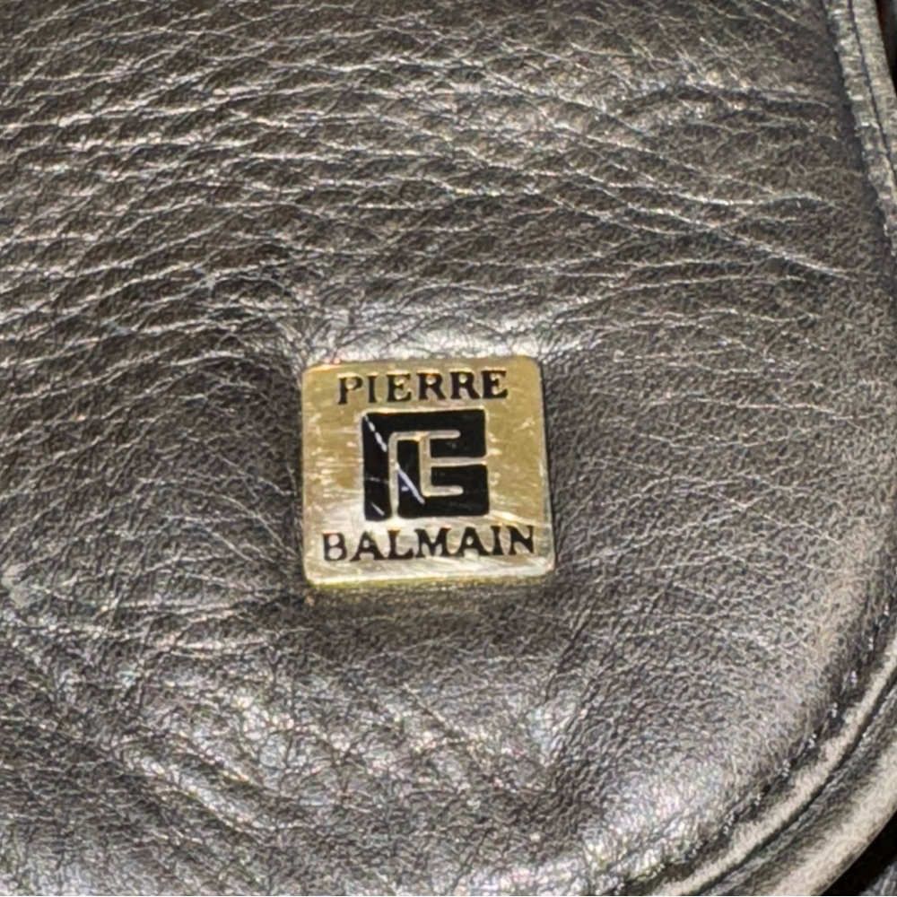Pierre Balmain Black Leather Shoulder Crossbody Messenger Bag - Picture 10 of 16